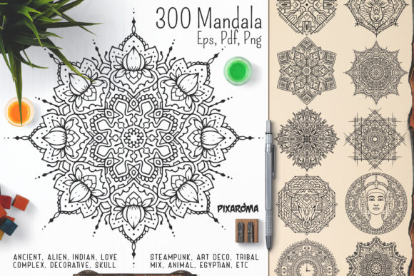 300 Mandala Ornaments: Graphics & Illustrations for Brand Storytelling