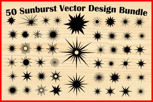 50 Sunburst Vector Design Bundle: Graphics & Illustrations