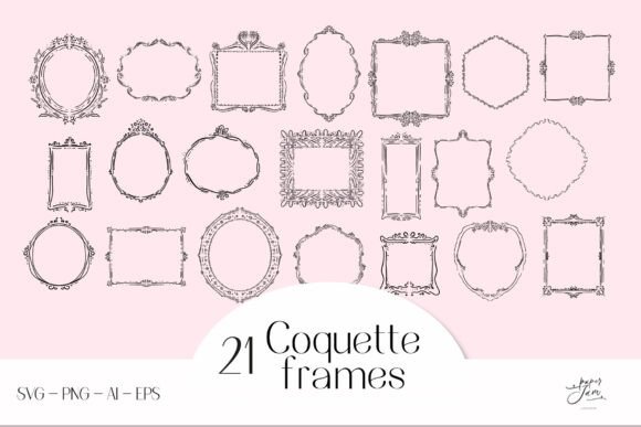 Coquette Frames SVG: Romantic Illustrations for Local Branding