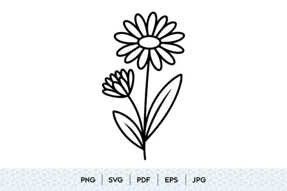 Daisy Flower Line Art: Graphics & Illustrations for Handmade Brands
