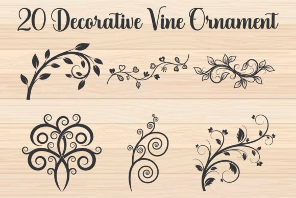 Decorative Vine Ornament Vector Graphics for Crafts