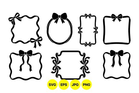 Elegant Ribbon Frame Clipart Set for Modern Branding