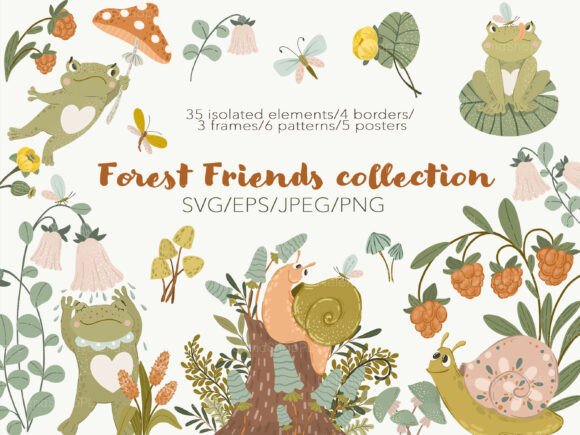 Forest Friends Graphics for Whimsical Branding
