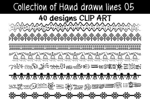 Freehand Line Doodle Borders