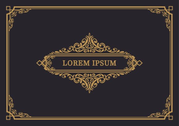 Gold Victorian Ornament Frame: Graphics & Illustrations