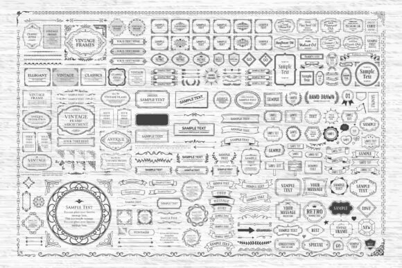 Hand Drawn Frames, Banners Ribbons SVG: Graphics & Illustrations for Local Branding