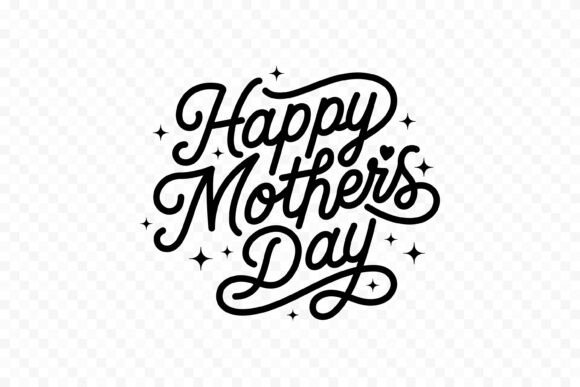 Happy Mothers Day SVG PNG Handwriting
