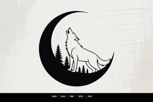 Howling Wolf Moon SVG for Modern Branding
