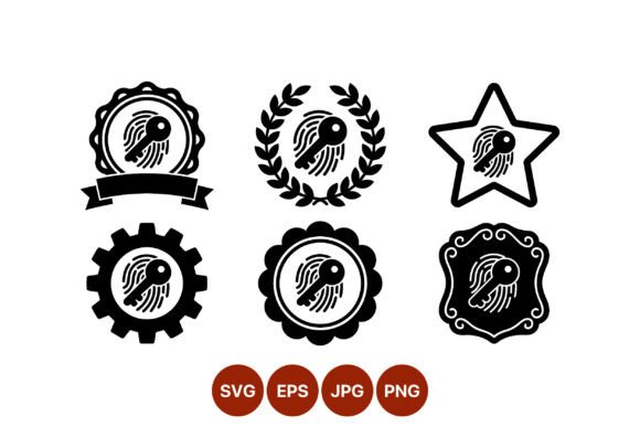 Key Fingerprint Security Badge Vector: Graphics & Illustrations for Trusted Branding