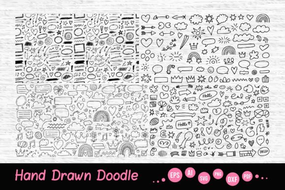 Mega SVG Hand Drawn Doodle Set: Graphics & Illustrations