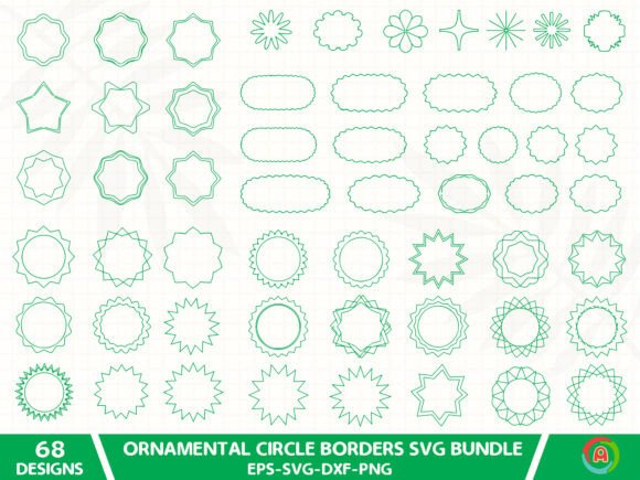 Ornamental Circle Borders SVG Bundle: Graphics & Illustrations for Sellers