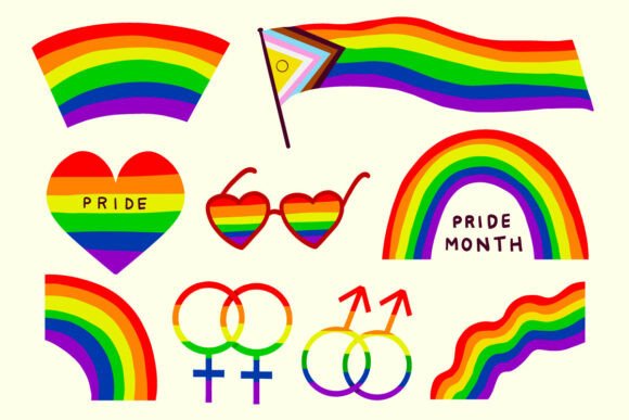 Rainbow Pride Graphics for Bold Editorial Design