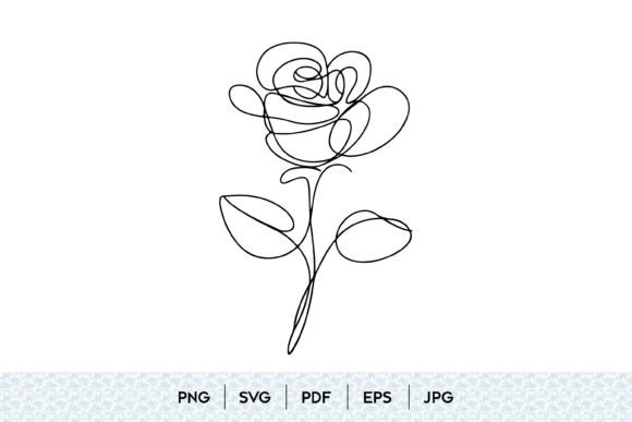 Single Line Rose Flower SVG: Minimalist Graphics & Illustrations