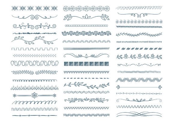 Sketch Dividers. Stripped Lines Had: Graphics & Illustrations
