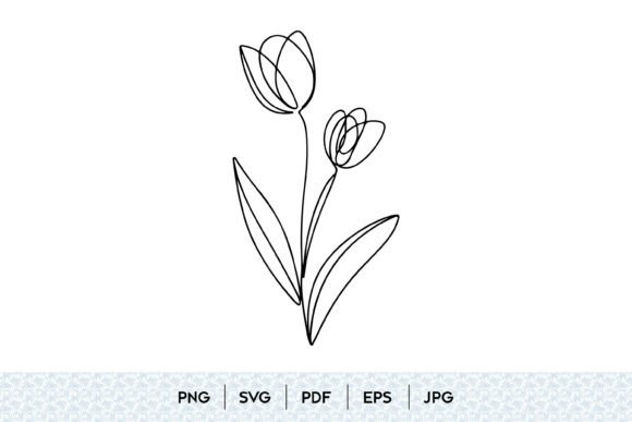 Tulip Flower Line Art: Clean Graphics & Illustrations