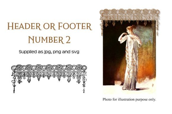 Vintage Decorative Header or Footer 2: A Graphic Asset for Crafts and Branding