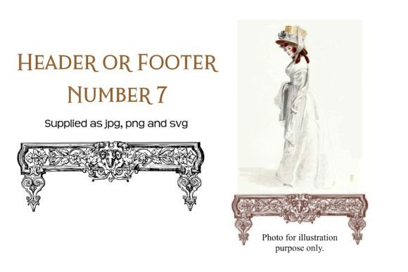 Vintage Decorative Header or Footer 7: A Graphic Asset for Crafts and Branding