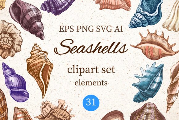 Vintage Seashells Graphics for Crafters