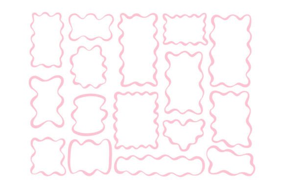 Wavy Line Art Decorative Frame Outline